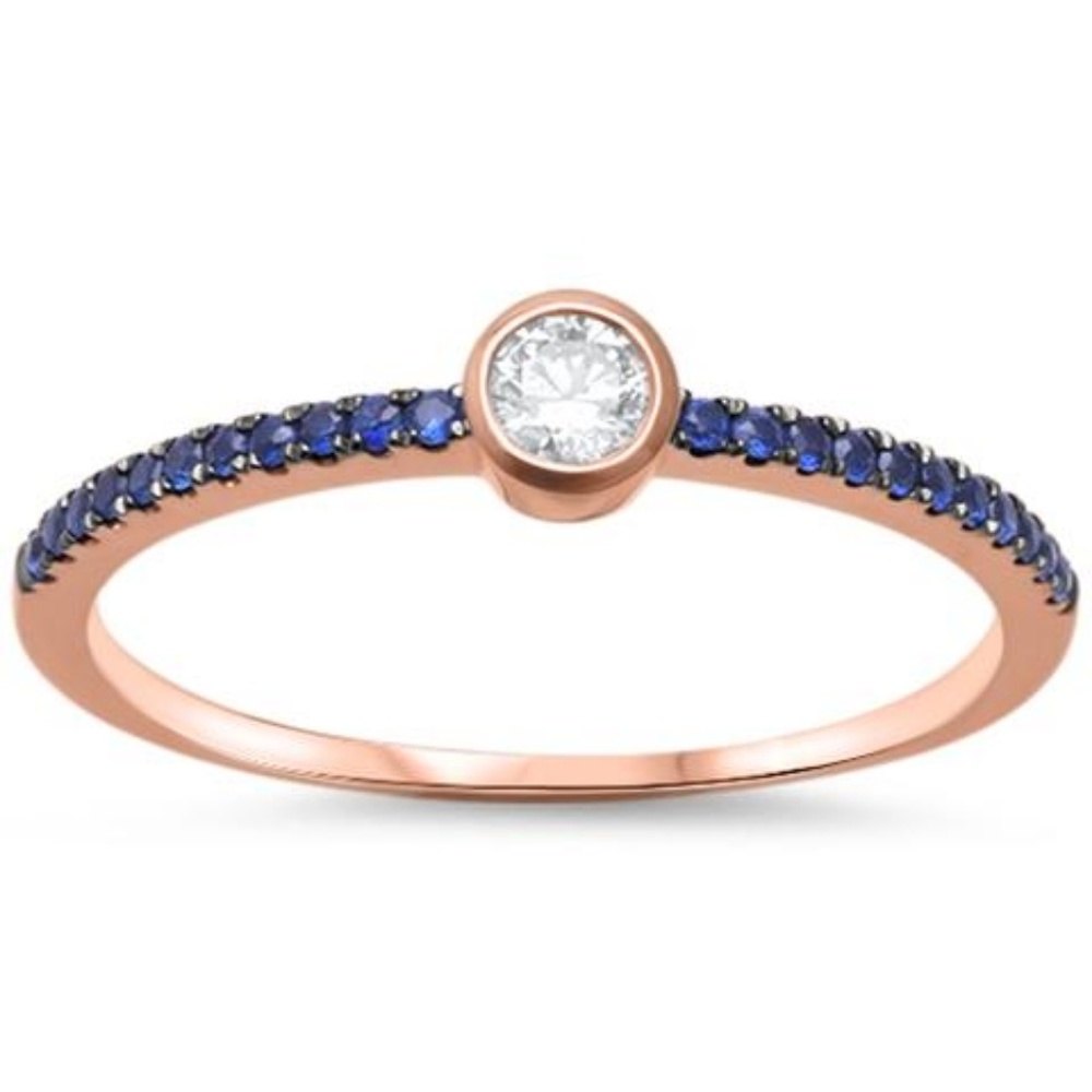 rose gold diamond and sapphire ring